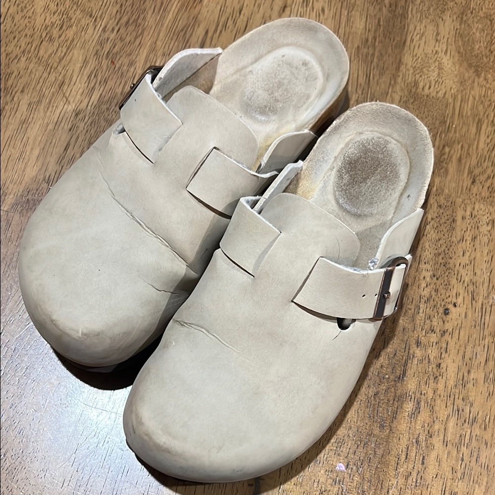 Women's Beige Slip-On Clogs